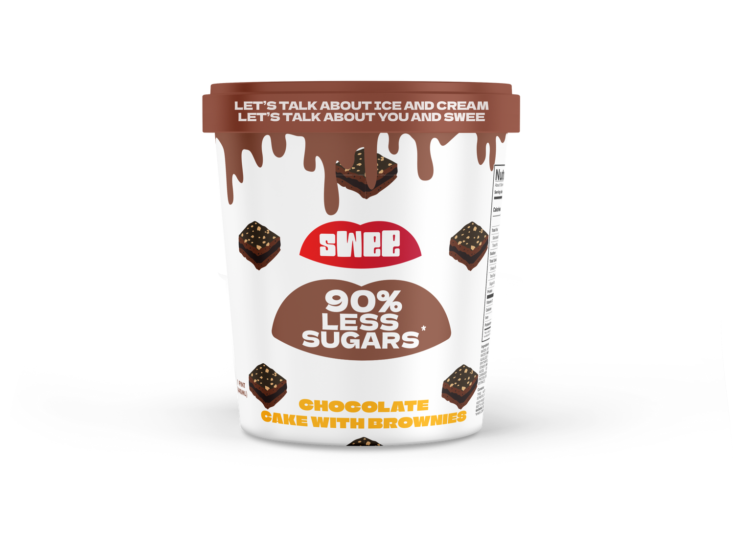 Swee Chocolate Cake with Brownies Pint Packaging
