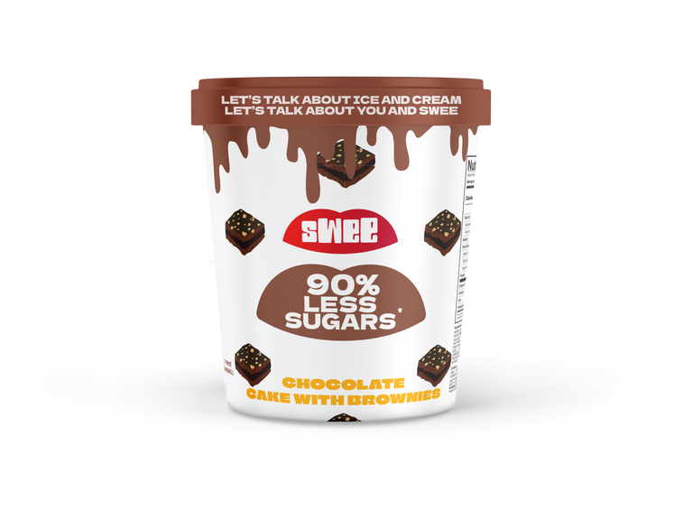 Swee Chocolate Cake with Brownies Pint Packaging